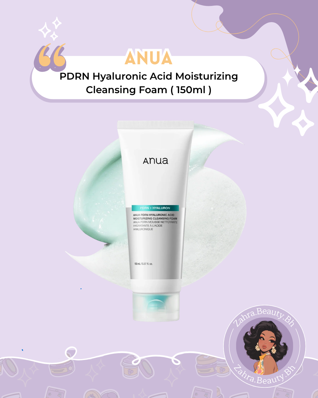 Anua - PDRN Hyaluronic Acid Moisturizing Cleansing Foam (150ml)