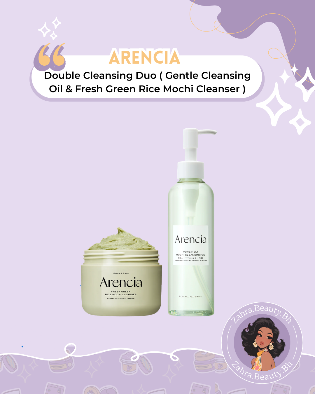 Arencia - Double Cleansing Duo ( Gentle Cleansing Oil & Fresh Green Rice Mochi Cleanser )