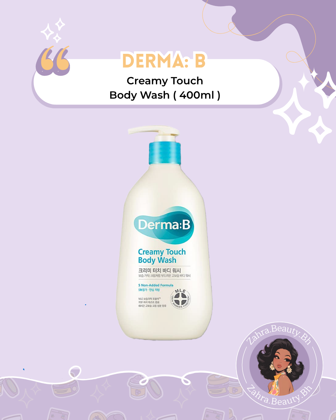 Derma: B - Creamy Touch Body Wash (400ml)