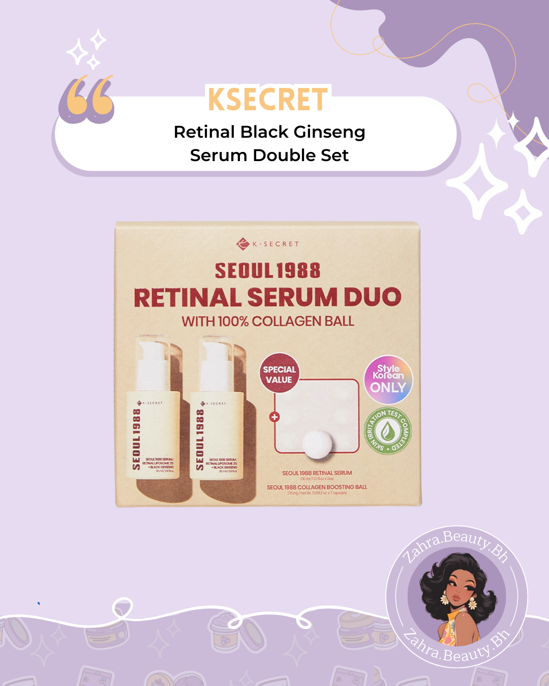 KSECRET - Retinal Black Ginseng Serum Double Set