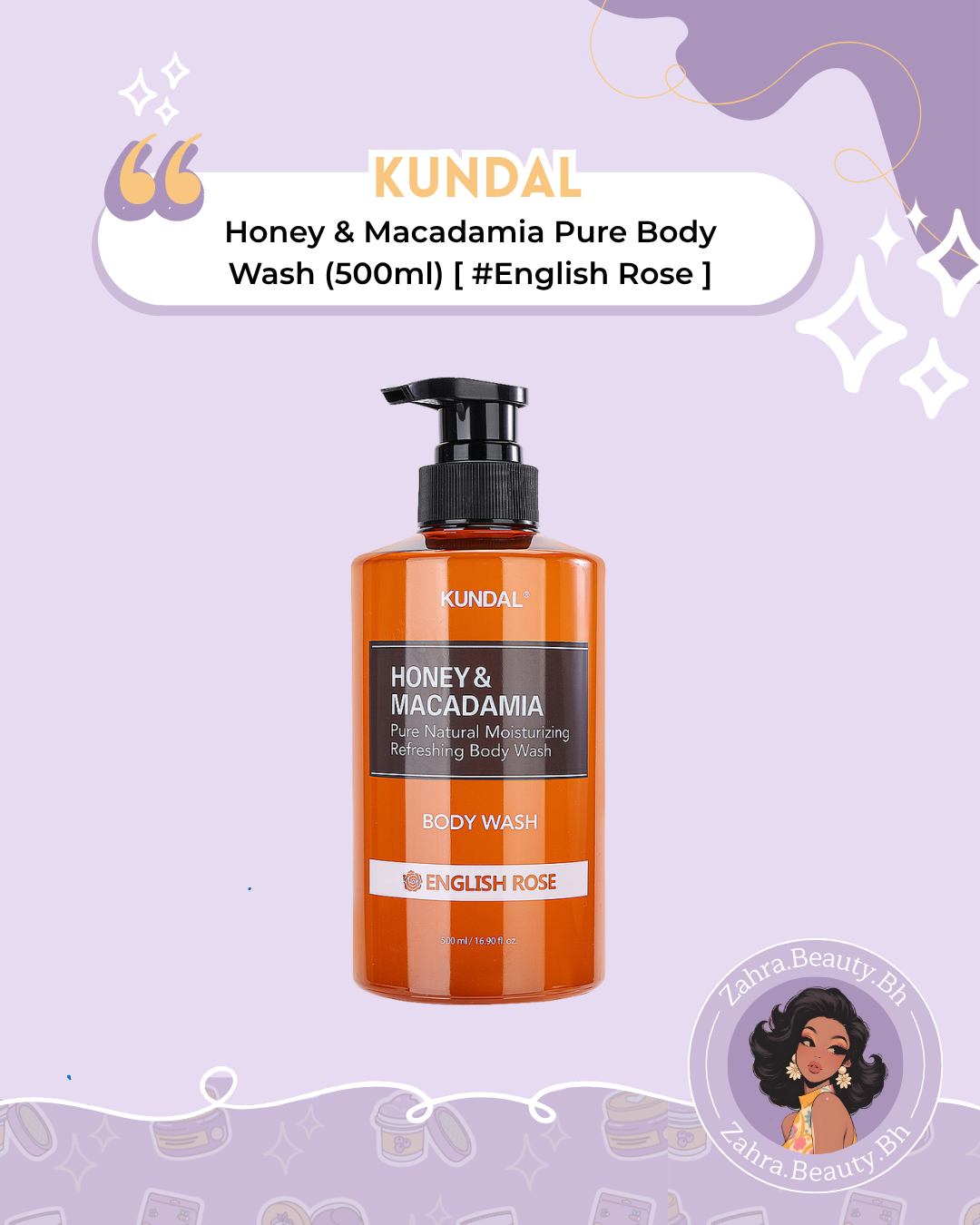 KUNDAL - Honey & Macadamia Pure Natural Moisturizing Refreshing Body Wash (500ml)