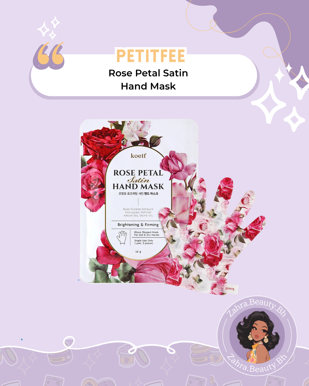 PETITFEE - Rose Petal Satin Hand Mask