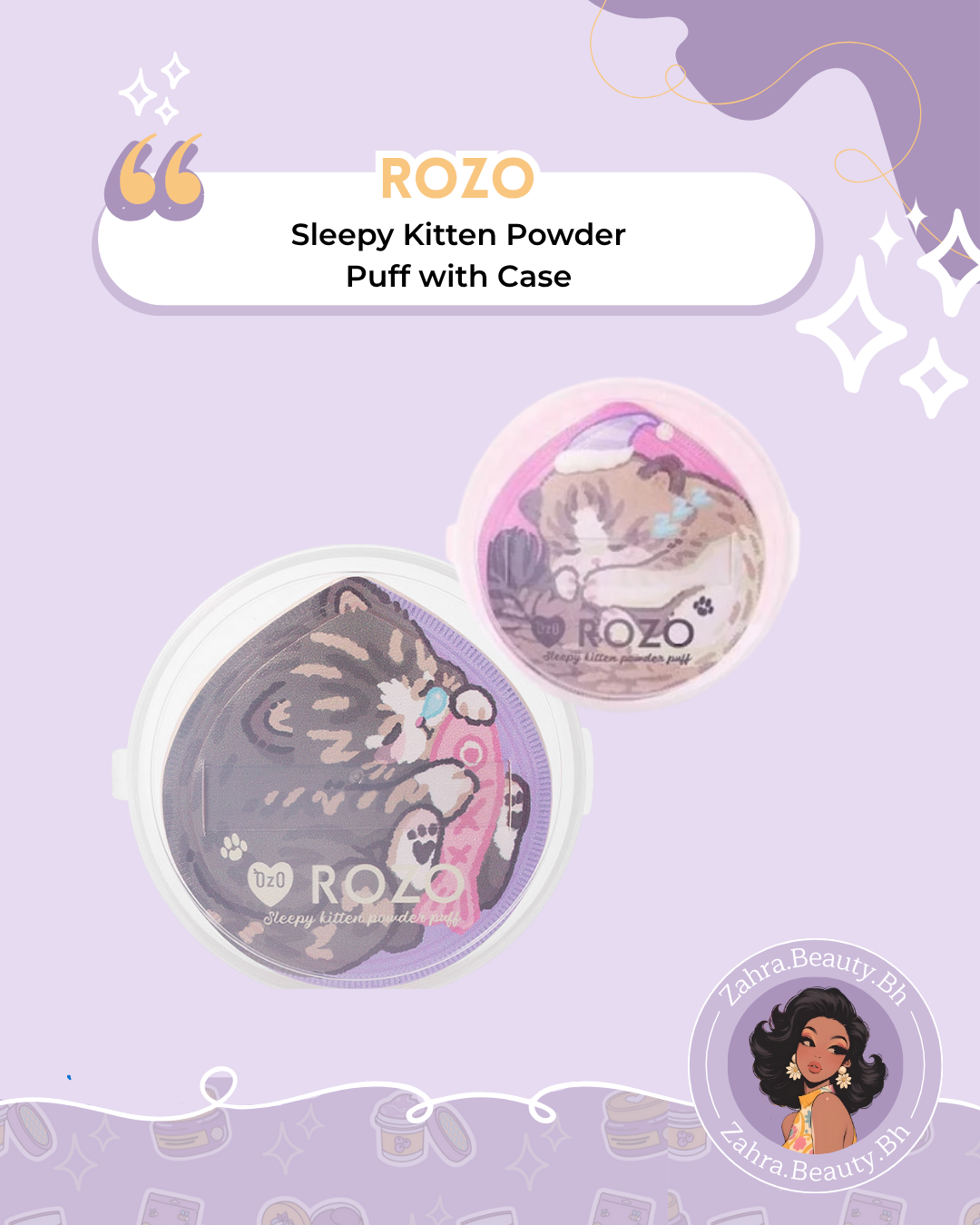 ROZO - Sleepy Kitten Powder Puff with Case