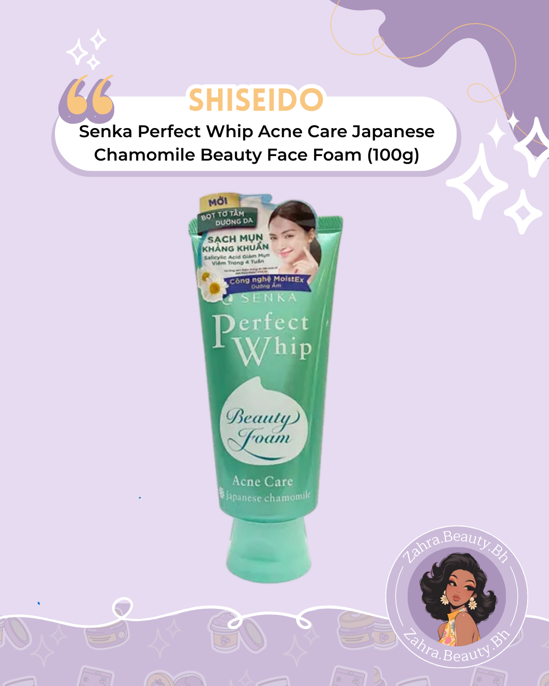 Shiseido - Senka Perfect Whip Acne Care Japanese Chamomile Beauty Face Foam (100g)