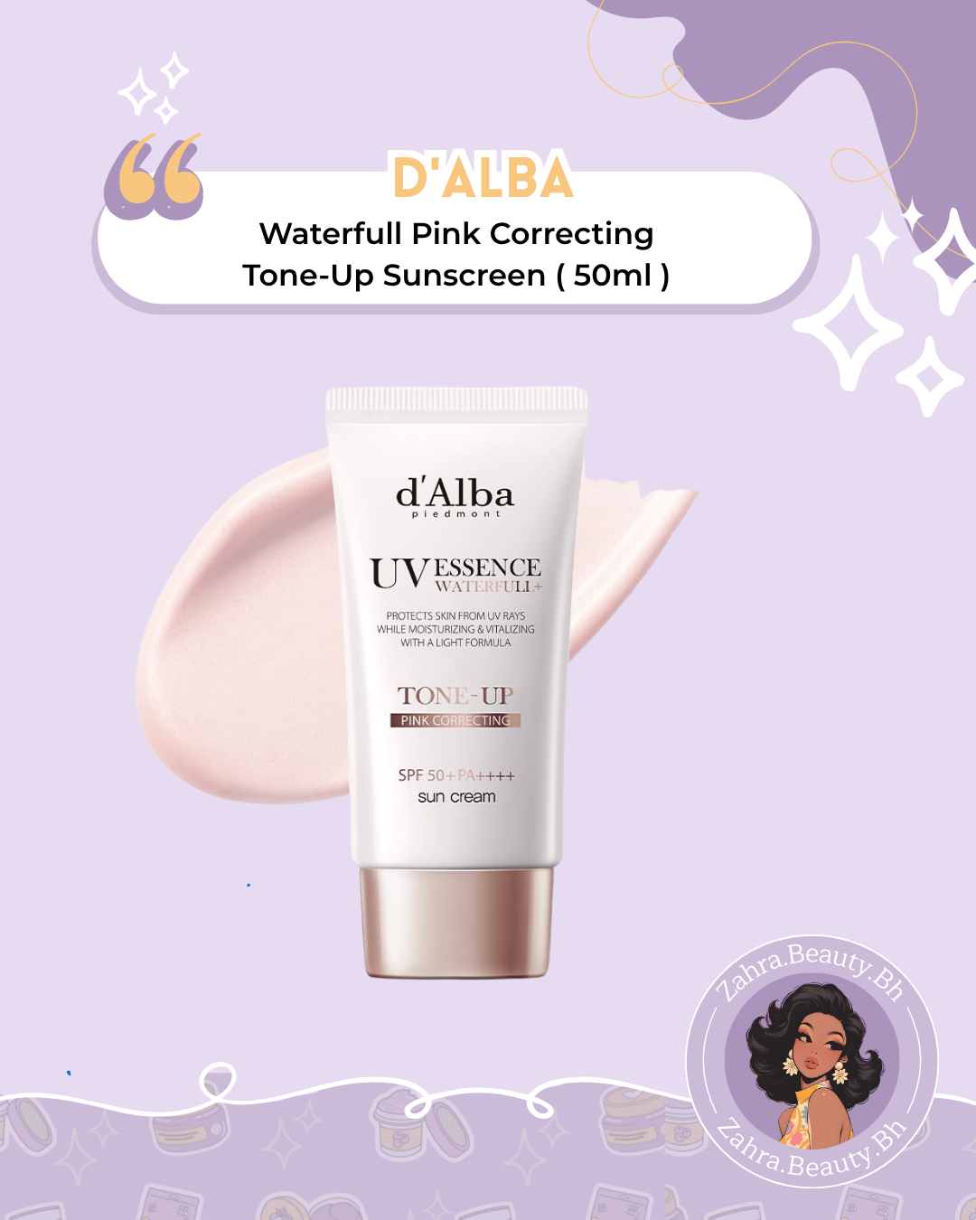 d'Alba - Waterfull Pink Correcting Tone-Up Sunscreen (50ml)