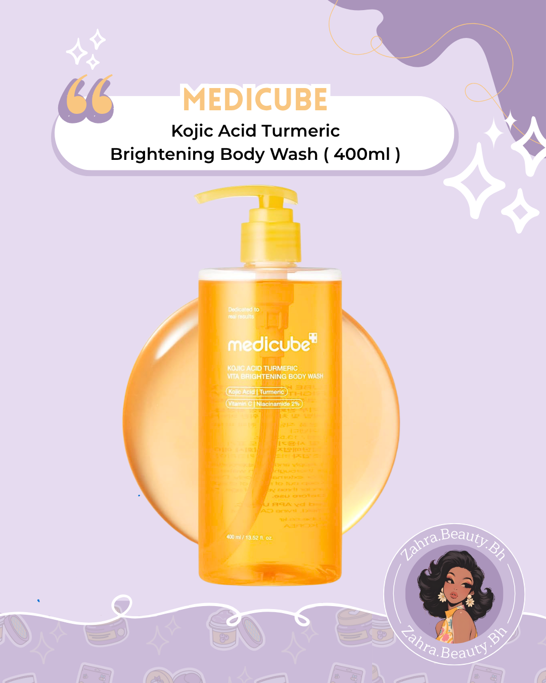 MEDICUBE - Kojic Acid Turmeric Brightening Body Wash (400ml)