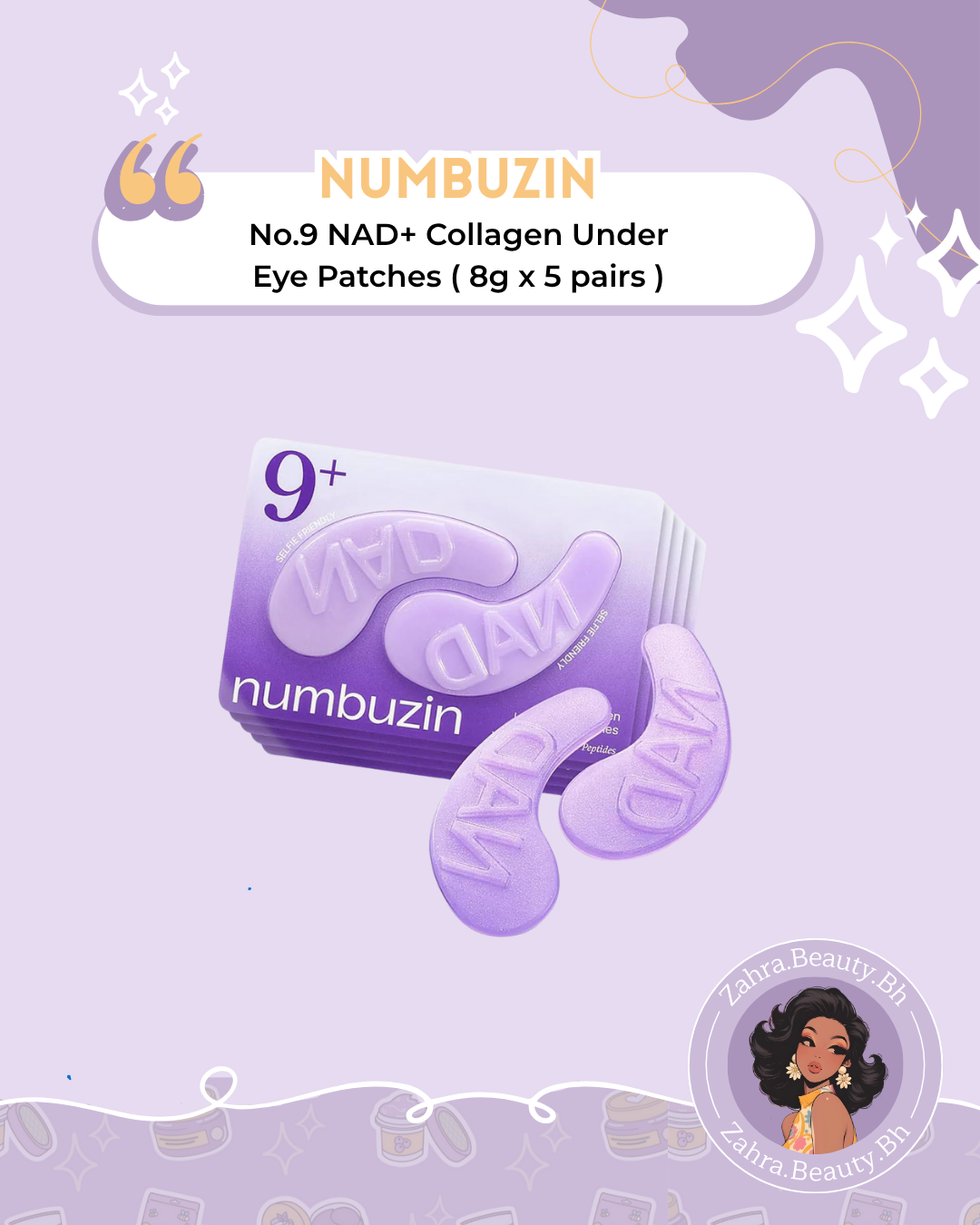 Numbuzin - No.9 NAD+ Collagen Under Eye Patches (8g x 5 pairs)