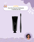 unpa - Cha Cha Charcoal Toothpaste + Toothbrush Set